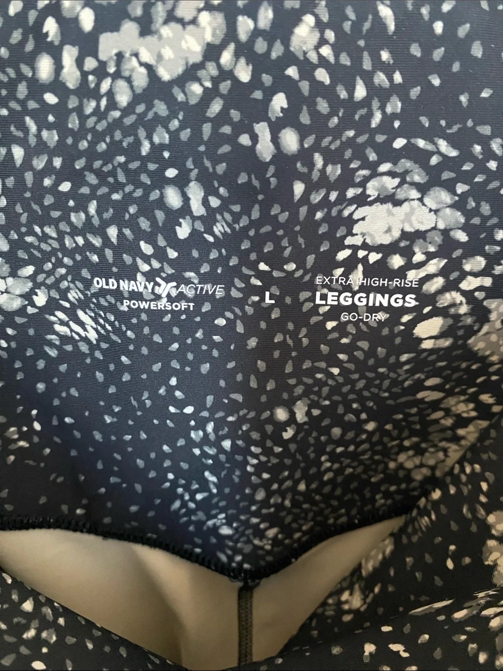 Old Navy Black and White Splatter Print Girls Leggings